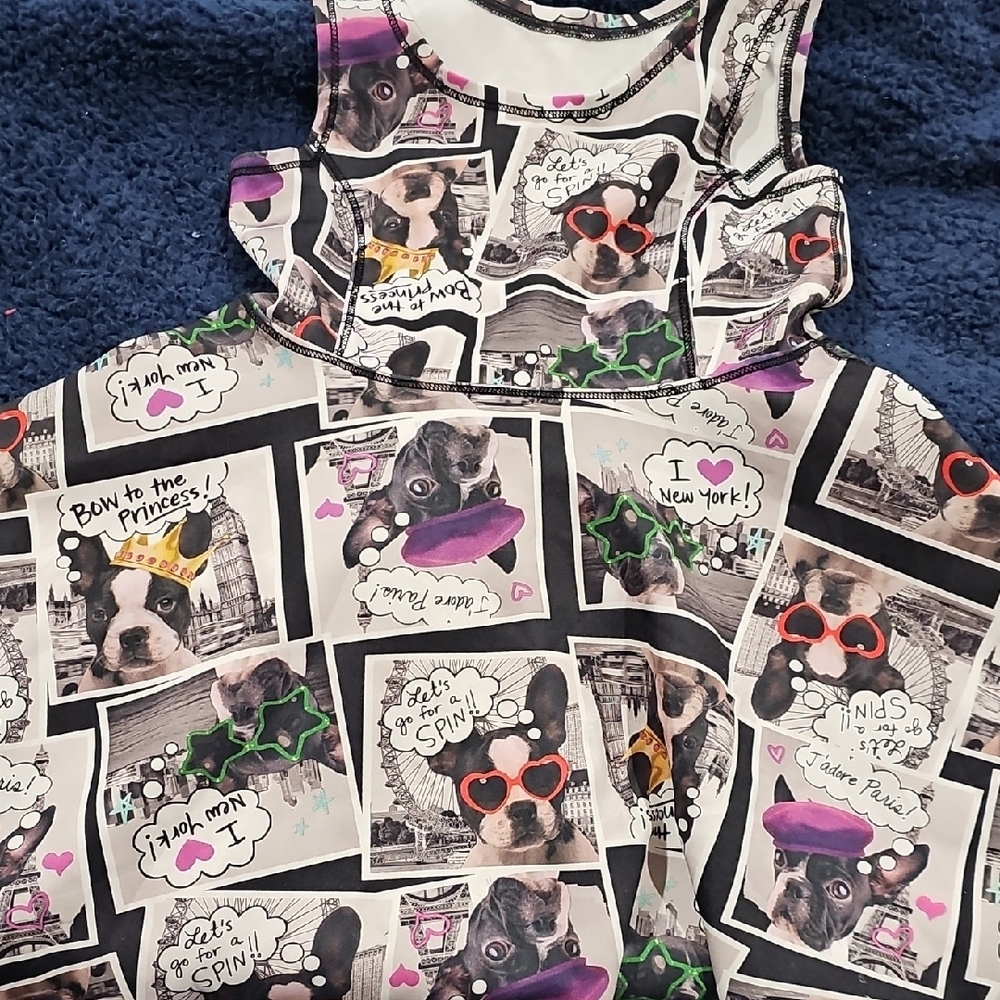 The Children's Place Black and White Graphic Tank Dress